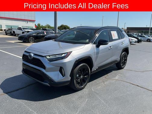 Silver Sky Metallic/Midnight Black Metallic 2023 Toyota RAV4 Hybrid SE