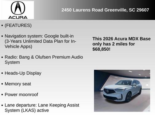 2026 Acura MDX Advance Package