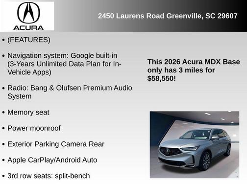 2026 Acura MDX Technology Package
