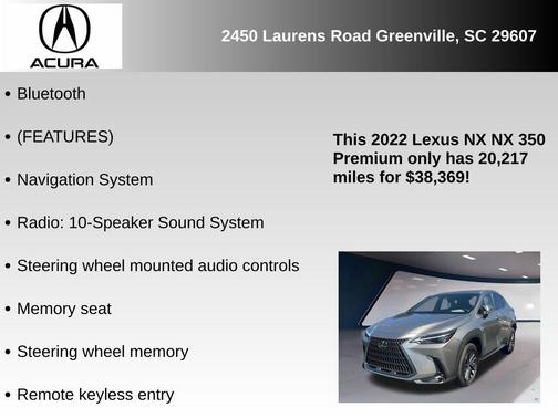 2022 Lexus NX 350 350 Premium