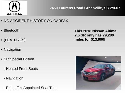 2018 Nissan Altima 2.5 SR