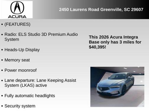2026 Acura Integra A-Spec Tech Package