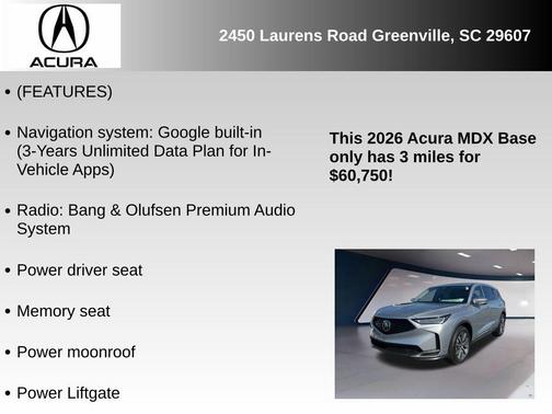 2026 Acura MDX Technology Package
