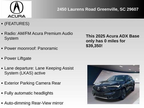 2025 Acura ADX A-Spec Package