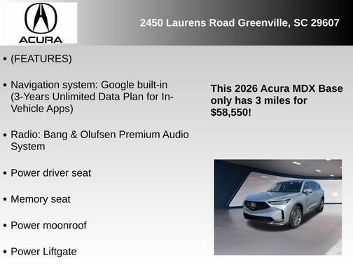 2026 Acura MDX Technology Package
