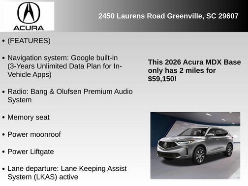 2026 Acura MDX Technology Package