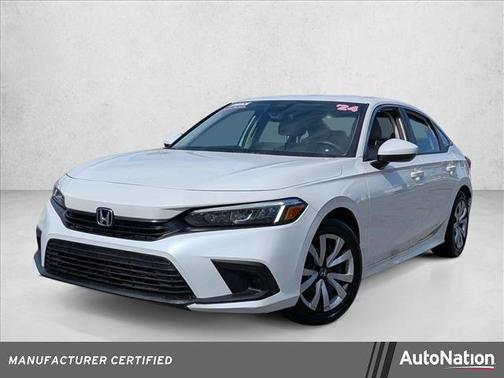 Platinum White Pearl 2024 Honda Civic LX