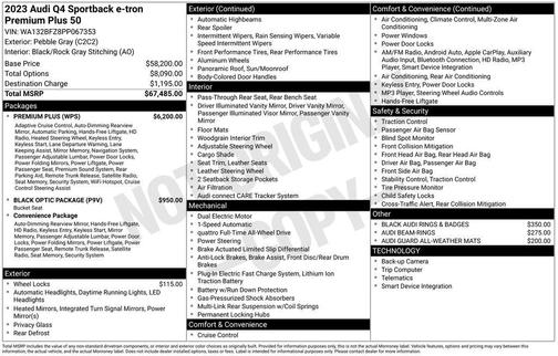 2023 Audi Q4 e-tron Sportback Premium Plus 50 quattro