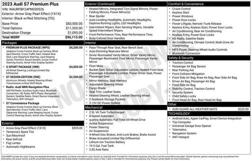 2023 Audi S7 Premium Plus TFSI quattro Tiptronic