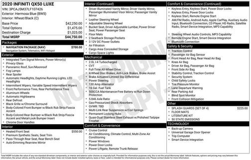 2020 INFINITI QX50 LUXE AWD