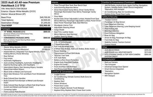 2025 Audi A5 Premium TFSI quattro S tronic