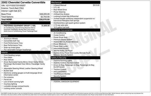 2002 Chevrolet Corvette Base
