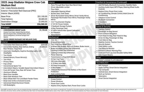 2025 Jeep Gladiator Mojave 4x4
