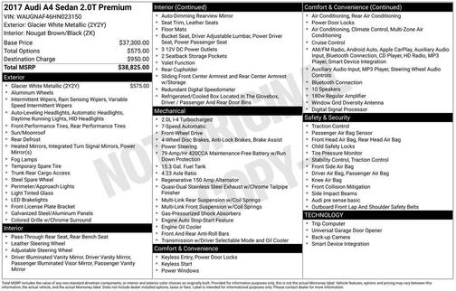 2017 Audi A4 2.0T Premium