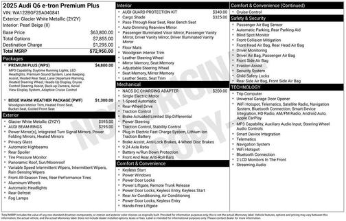 2025 Audi Q6 e-tron Premium Plus