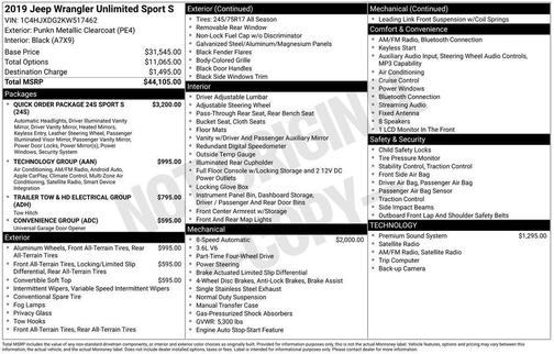 2019 Jeep Wrangler Unlimited Sport