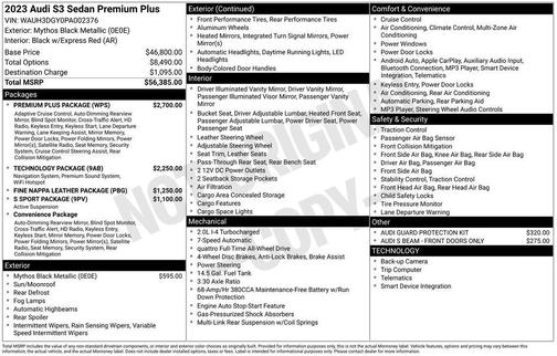 2023 Audi S3 Premium Plus TFSI quattro S tronic