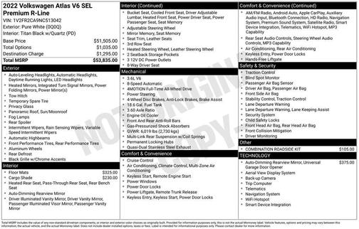 2022 Volkswagen Atlas 3.6L SEL Premium