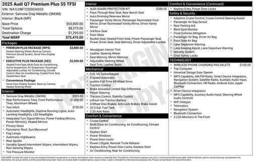 Gray Metallic 2025 Audi Q7 55 Premium Plus