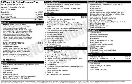 2023 Audi A4 40 Premium Plus