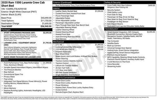 Bright White Clearcoat 2020 RAM 1500 Laramie