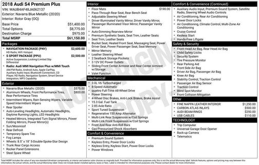 2018 Audi S4 3.0T Premium Plus