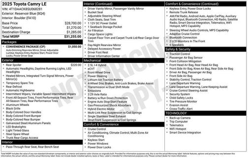 2025 Toyota Camry LE