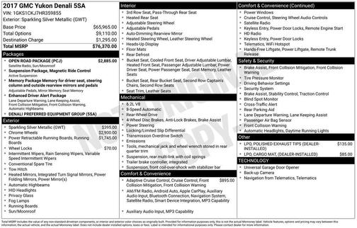 Sparkling Silver Metallic 2017 GMC Yukon Denali
