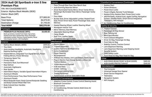 2024 Audi Q8 e-tron Premium Plus