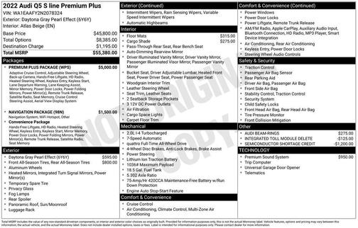 2022 Audi Q5 45 S line Premium Plus