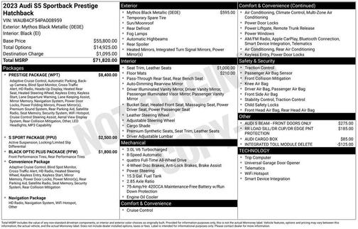 2023 Audi S5 3.0T Prestige