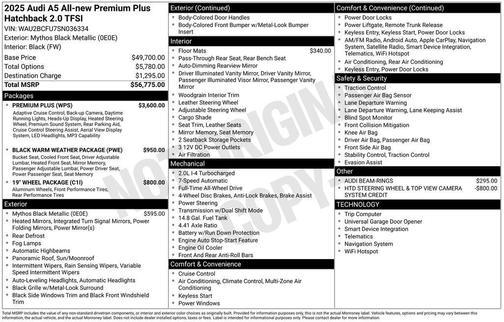 2025 Audi A5 Premium Plus TFSI quattro S tronic