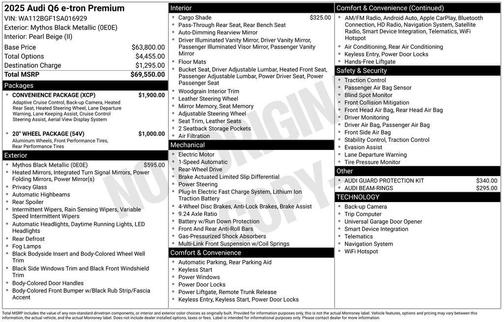 2025 Audi Q6 e-tron Premium