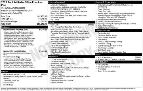 2023 Audi A4 45 S line Premium Plus