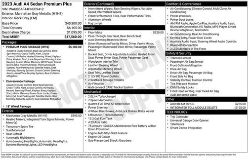 2023 Audi A4 40 Premium Plus