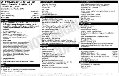2018 Chevrolet Silverado 1500 High Country