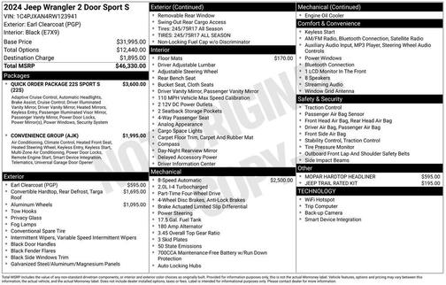 2024 Jeep Wrangler Sport S