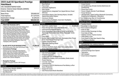 2023 Audi S5 3.0T Prestige