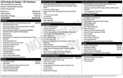 2016 Audi A3 1.8T Premium