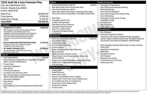 2025 Audi Q6 e-tron Premium Plus quattro