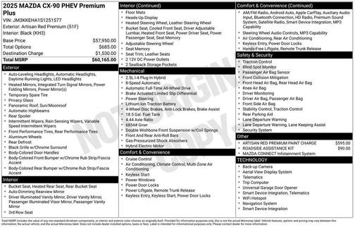 Artisan Red Premium 2025 Mazda CX-90 PHEV Premium Plus
