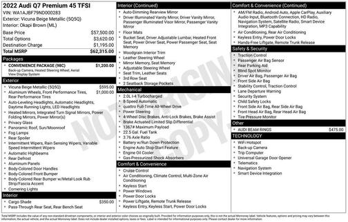 2022 Audi Q7 45 Premium