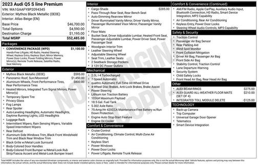 Mythos Black Metallic 2023 Audi Q5 45 S line Premium