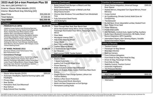 2023 Audi Q4 e-tron Premium Plus 50 quattro
