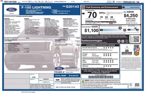 Carbonized Gray Metallic 2024 Ford F-150 Lightning LARIAT