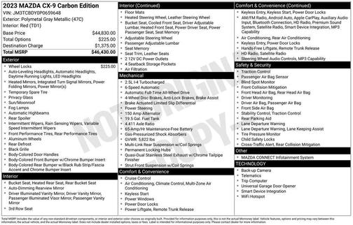 2023 Mazda CX-9 Carbon Edition