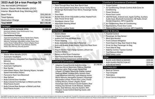 2023 Audi Q4 e-tron Prestige 50 quattro