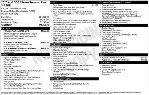 2025 Audi SQ5 3.0T Premium Plus