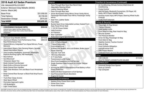 2018 Audi A3 2.0T Premium