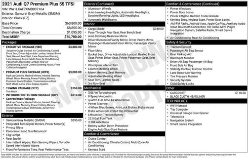 2021 Audi Q7 55 Premium Plus